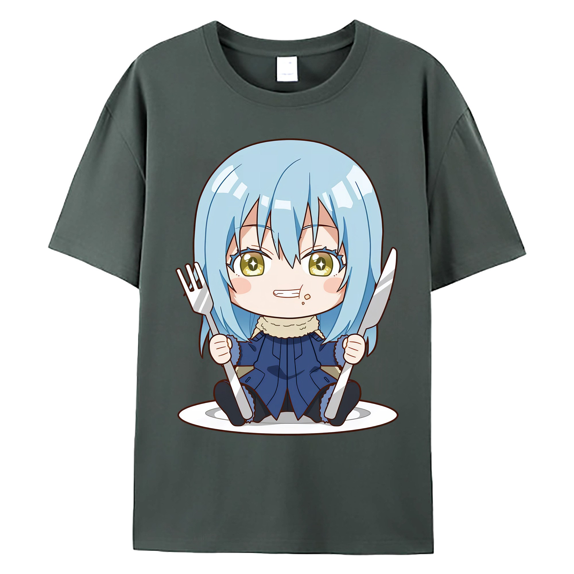 （画像用） 転スラ Regarding Reincarnated to Slime 綿100％ メンズ半袖Tシャツ｜肌触りやわらか＆通気性